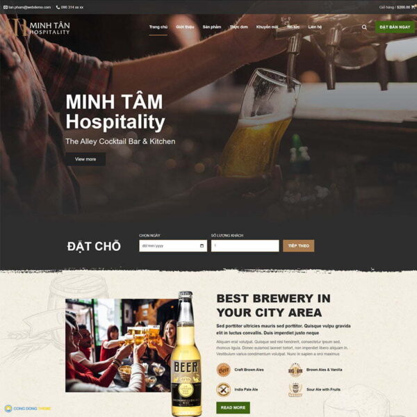 Thiết kế web bán bia rượu - CDW, Bán hàng, Bar, Beer, Cocktail