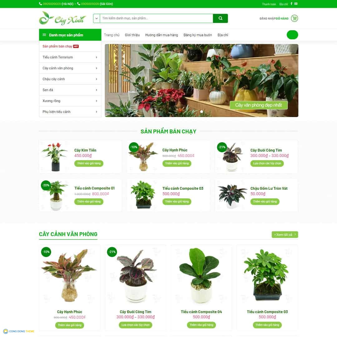 Thiết kế web bán cây xanh, tiểu cảnh - CDW