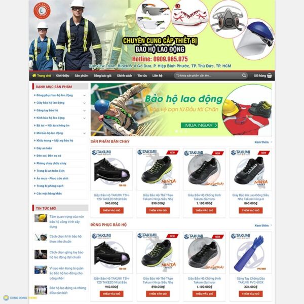 Thiết kế web bán đồ bảo hộ lao động 02 - CDW, Bán hàng, Bảo hộ lao động, Đồ bảo hộ, Thiết bị bảo vệ