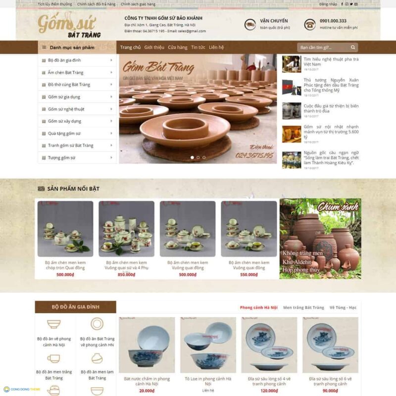 Thiết kế web bán đồ gốm, sứ - CDW, Bán hàng, Gốm sứ