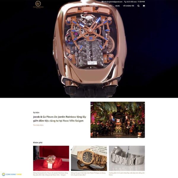 Thiết kế web bán đồng hồ cao cấp 02 - CDW, Bán hàng, Đồng hồ, Phụ kiện, Thời trang