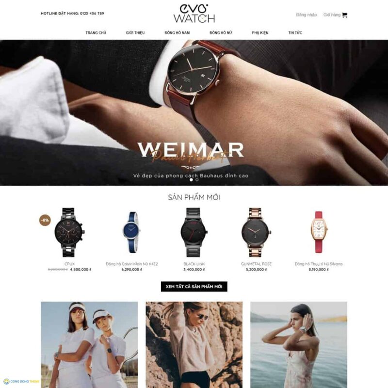 Thiết kế web bán đồng hồ, thời trang - CDW, Bán hàng, Đồng hồ, Phụ kiện, Quần áo, Thời trang