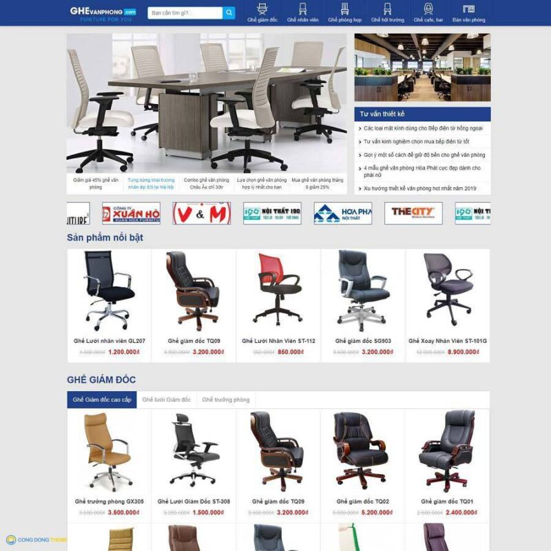 Thiết kế web bán ghế văn phòng - CDW, Bán hàng, Bàn ghế, văn phòng phẩm