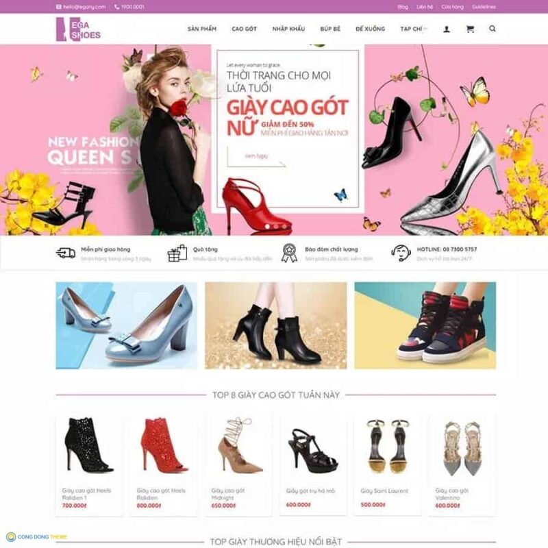 Thiết kế web bán giày nữ, thời trang - CDW, Bán hàng, Giày dép, Thời trang