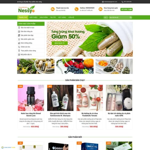 Thiết kế web bán hàng dược phẩm, mỹ phẩm - CDW, Bán hàng, Thực phẩm, Dược phẩm, Thực phẩm chức năng