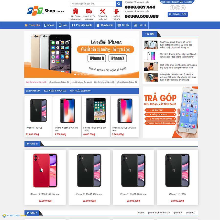 Thiết kế web bán iphone - CDW