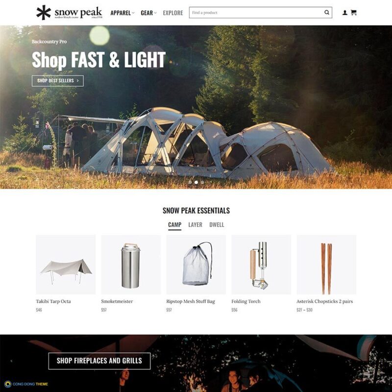 Thiết kế web bán lều du lịch, đồ phượt camping - CDW, Bán hàng, Cắm trại, Camping, Phượt