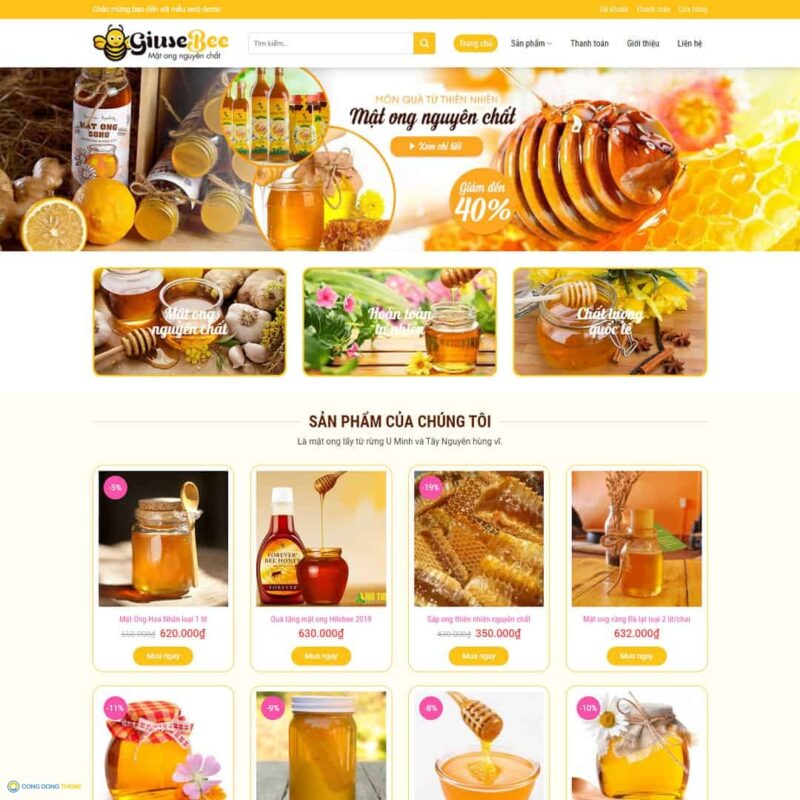 Thiết kế web bán mật ong 01 - CDW, Bán hàng, Thực phẩm, Mật ong