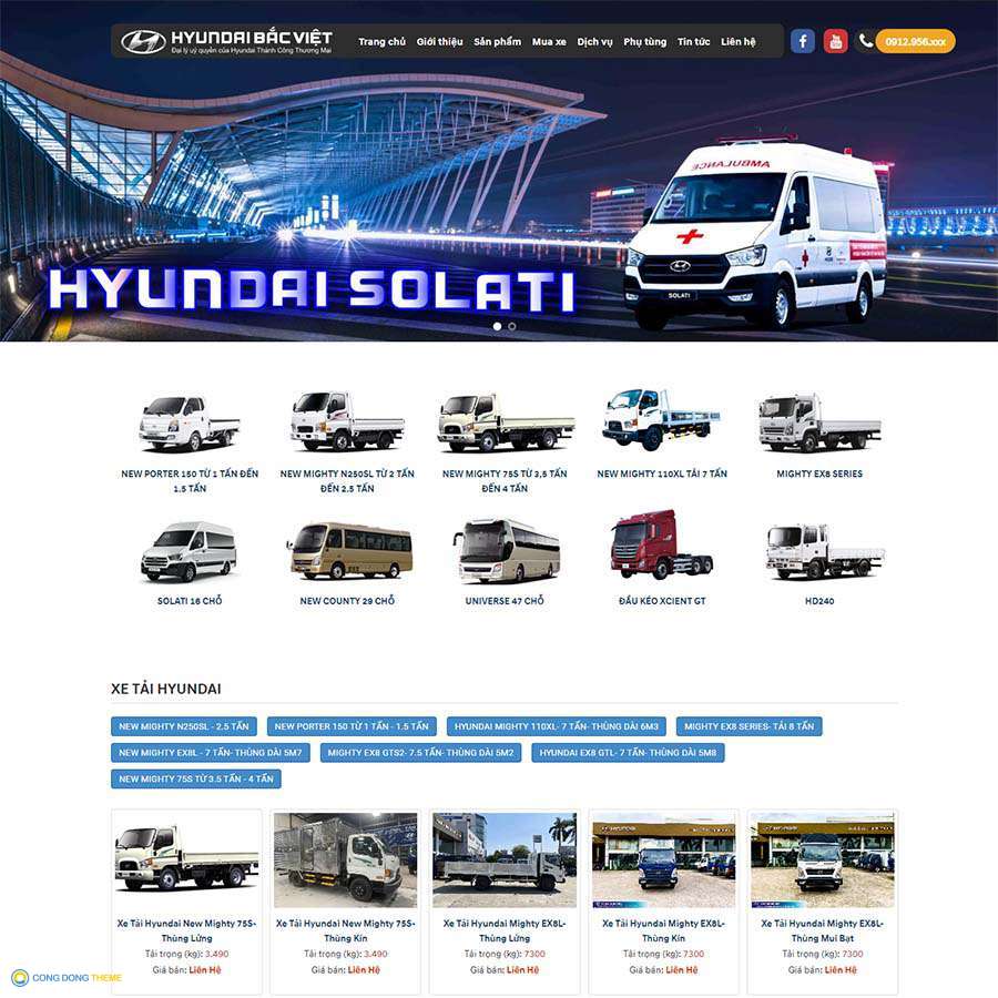 Thiết kế web bán ô tô Hyundai - CDW