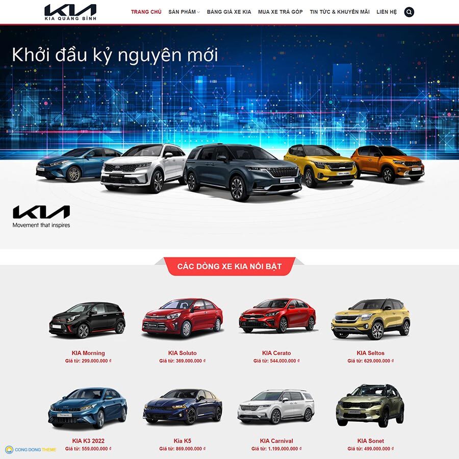 Thiết kế web bán ô tô KIA - CDW, Xe hơi, đại lý xe, Kia, Ô tô