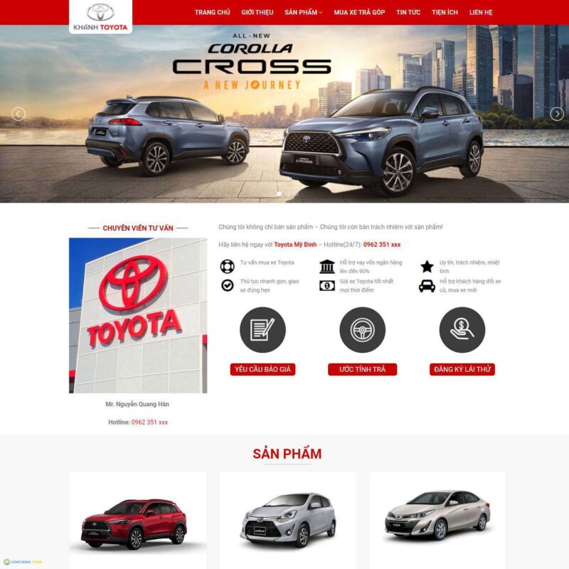 Thiết kế web bán ô tô Toyota - CDW, Xe hơi, Ô tô, Toyota
