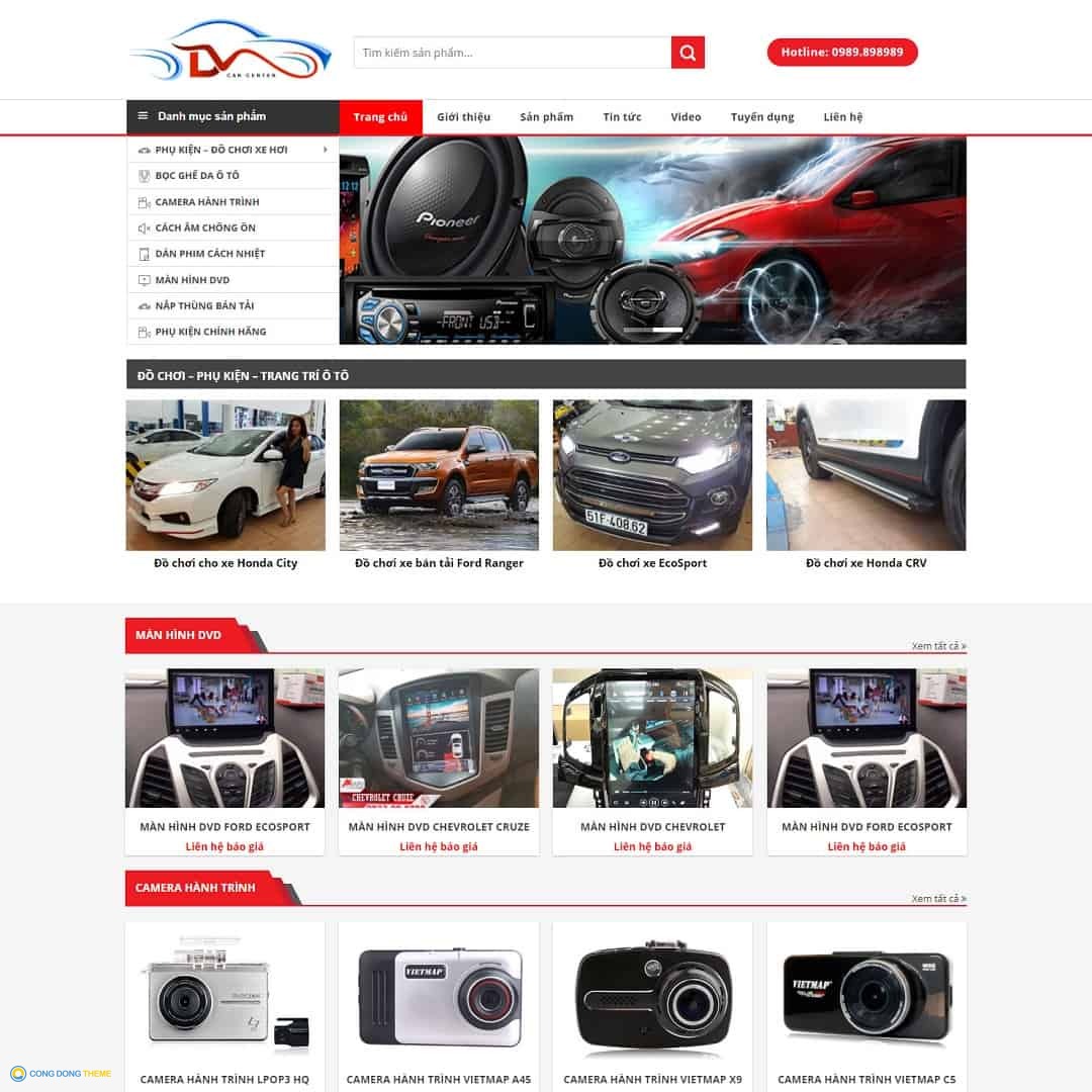 Thiết kế web bán phụ kiện, đồ chơi ô tô - CDW