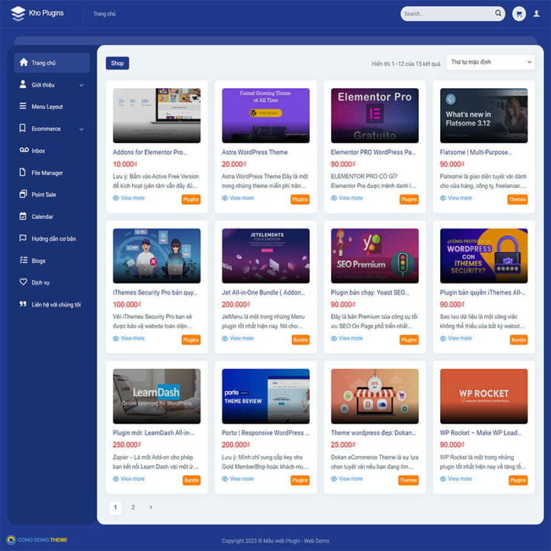 Thiết kế web bán plugin, theme - CDW, Bán hàng, Plugin, Theme, wordpress