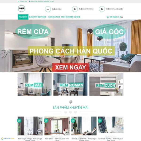 Thiết kế web bán rèm cửa - CDW, Bán hàng, Rèm