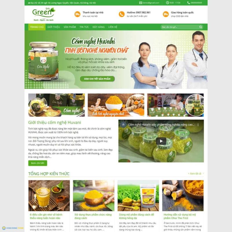 Thiết kế web bán sản phẩm tinh bột nghệ - CDW, Bán hàng, Thực phẩm, Tinh bột nghệ
