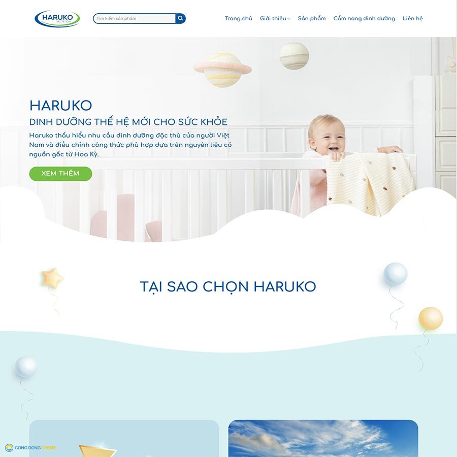 Thiết kế web bán sữa cho bé 02 - CDW