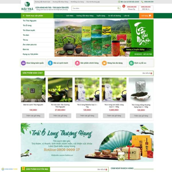 Thiết kế web bán trà xanh - CDW, Bán hàng, Thực phẩm, Trà xanh