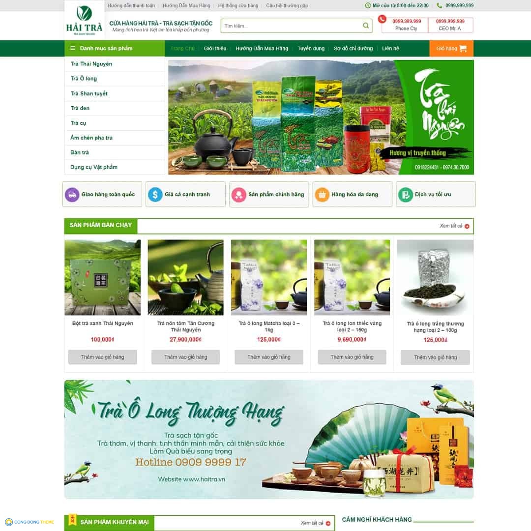 Thiết kế web bán trà xanh - CDW