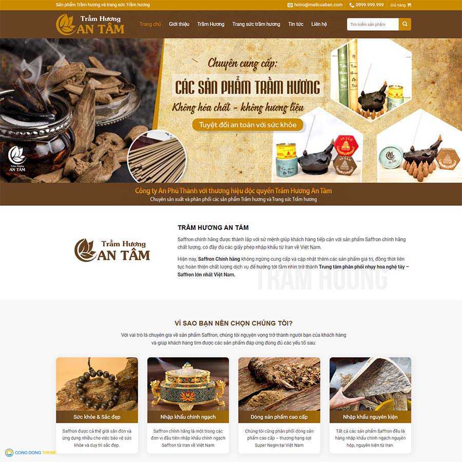 Thiết kế web bán Trầm Hương - CDW