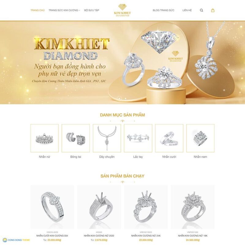 Thiết kế web bán trang sức 03 - CDW, Bán hàng, Làm đẹp, Đá quý, trang sức, vàng bạc