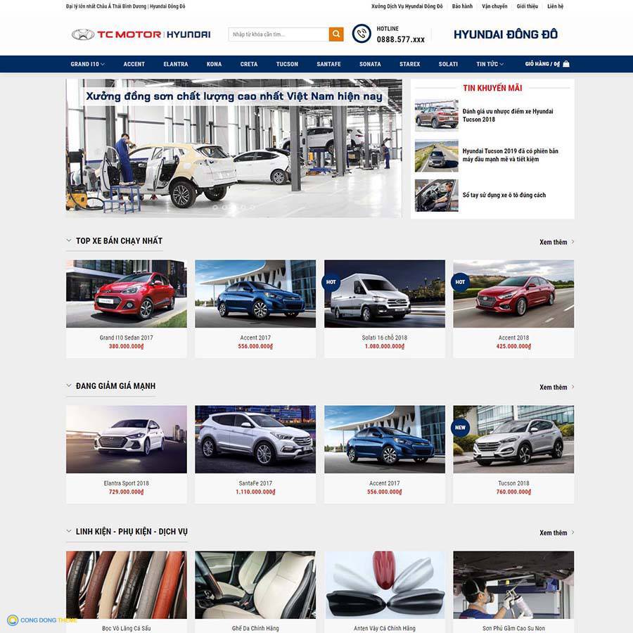 Thiết kế web bán xe Hyundai 02 - CDW