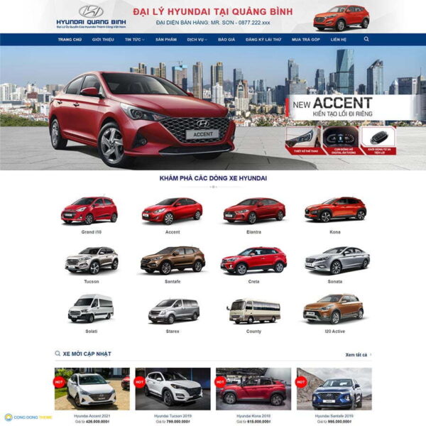 Thiết kế web bán xe Hyundai 03 - CDW, Xe hơi, đại lý xe, Hyundai, Ô tô