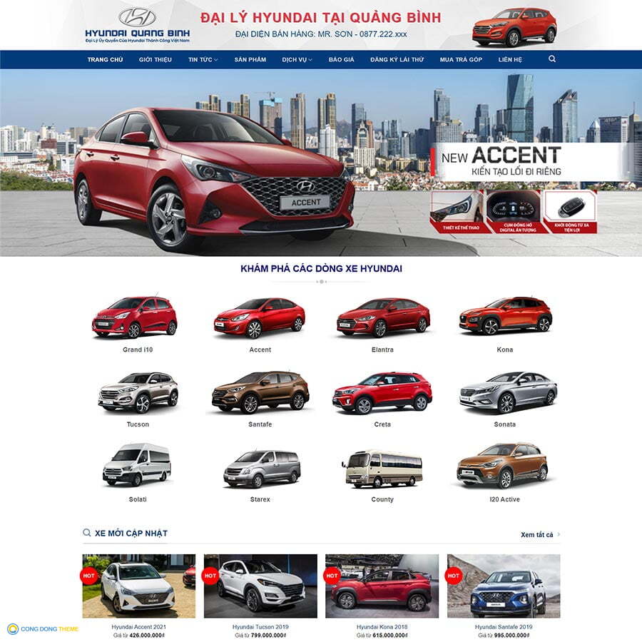 Thiết kế web bán xe Hyundai 03 - CDW