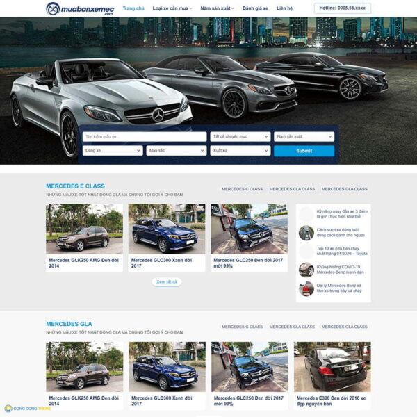 Thiết kế web bán xe ô tô - CDW, Xe hơi, đại lý xe, Mercedes, Ô tô, Xe cũ