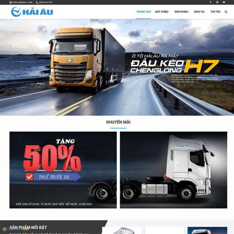 Thiết kế web bán xe tải 03 - CDW, Xe hơi, Xe tải