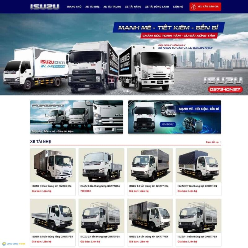 Thiết kế web bán xe tải - CDW, Bán hàng, Xe hơi, isuzu, Ô tô, Xe tải