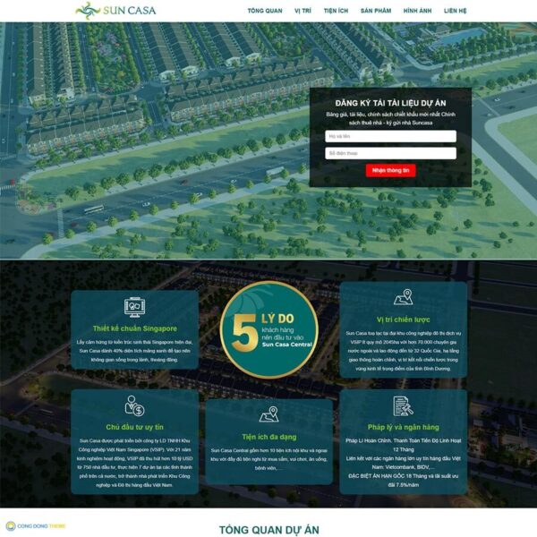 Thiết kế web bất động sản 43 - CDW, Bất động sản, Landing Page, Dự án bđs, Khu đô thị, Sun Casa