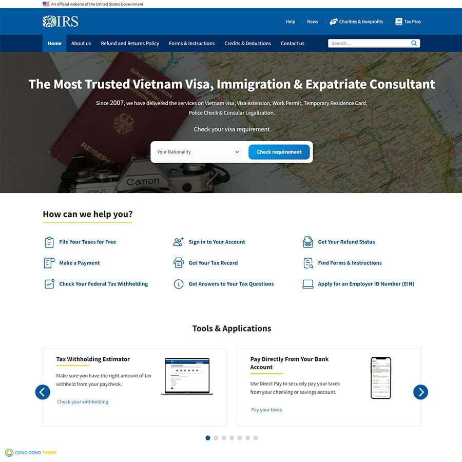 Thiết kế web cấp visa du lịch nước ngoài - CDW