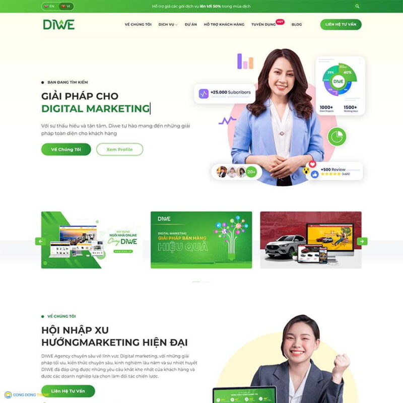 Thiết kế web công ty Agency, Marketing Online 03 - CDW, Công ty, agency, Marketing, media, Website