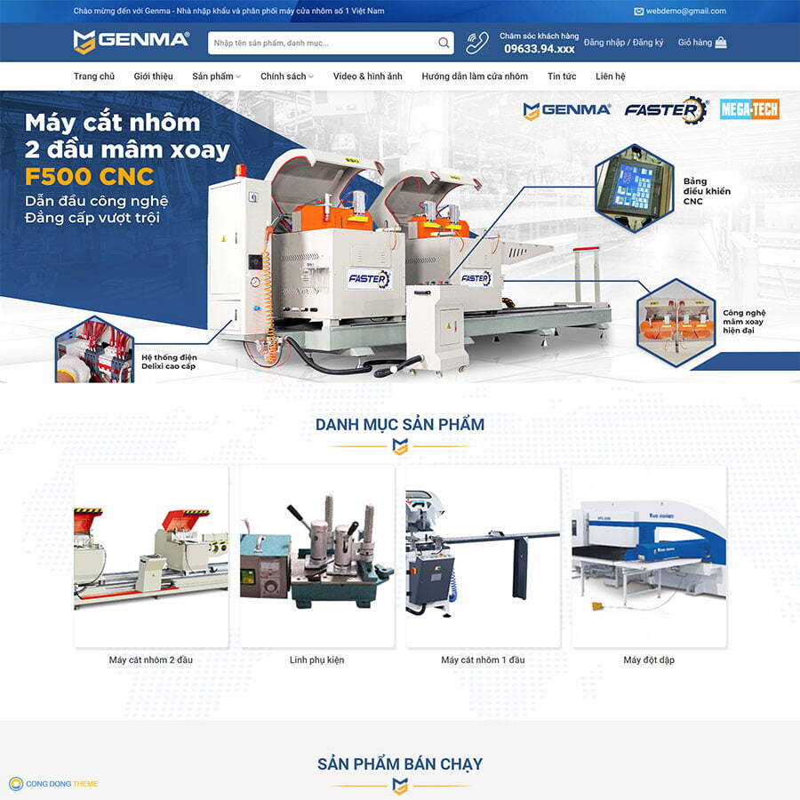 Thiết kế web công ty bán máy cắt, máy cơ khí 02 - CDW, Công ty, Cơ khí, Máy cắt, Máy CNC