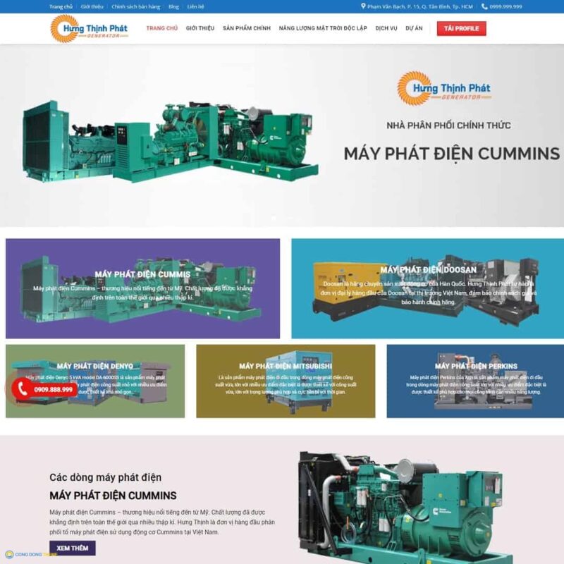 Thiết kế web công ty cung cấp máy phát điện - CDW, Bán hàng, Công ty, Máy phát điện