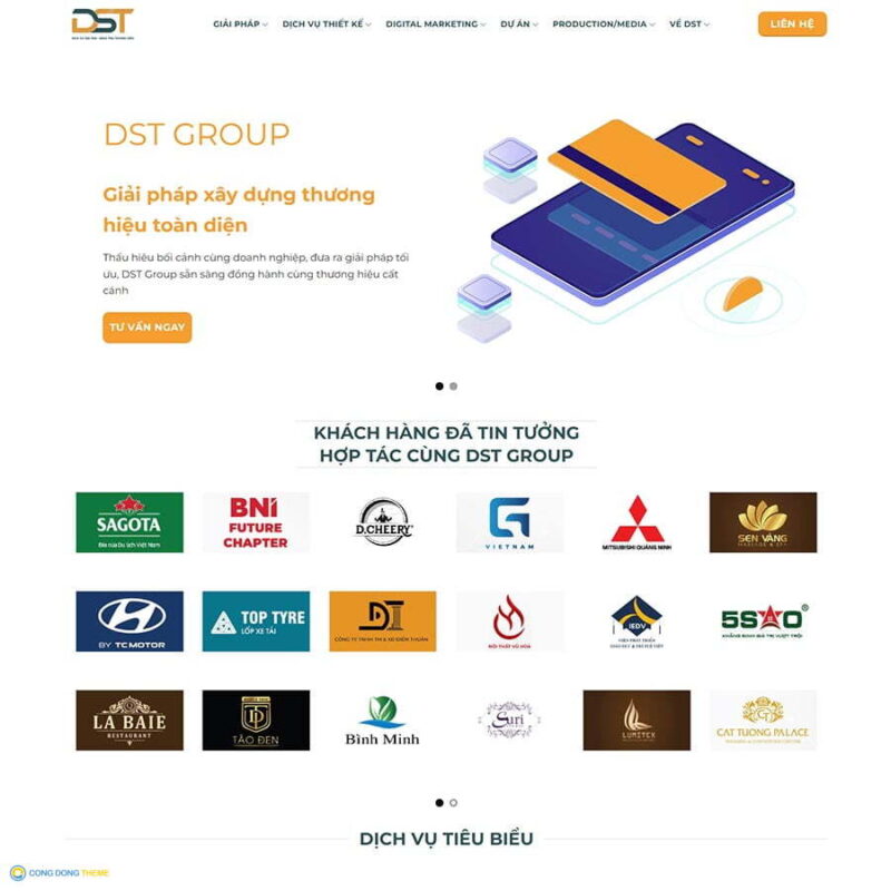 Thiết kế web công ty Digital Marketing 03 - CDW, Công ty, agency, Design, Marketing, media