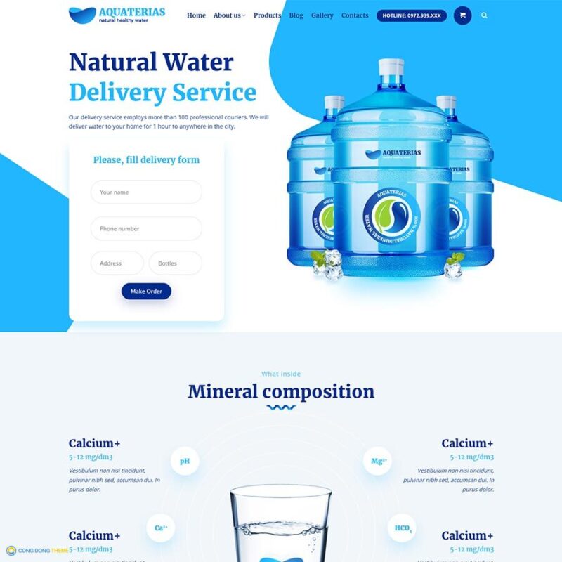 Thiết kế web công ty nước tinh khiết đóng chai - CDW, Công ty, Nước đóng chai, Nước sạch, Nước uống
