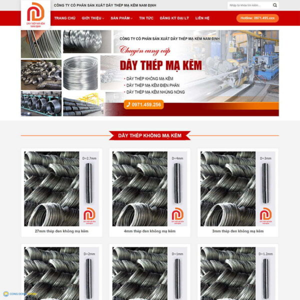Thiết kế web công ty sắt thép - CDW, Công ty, Sản xuất, Sắt thép