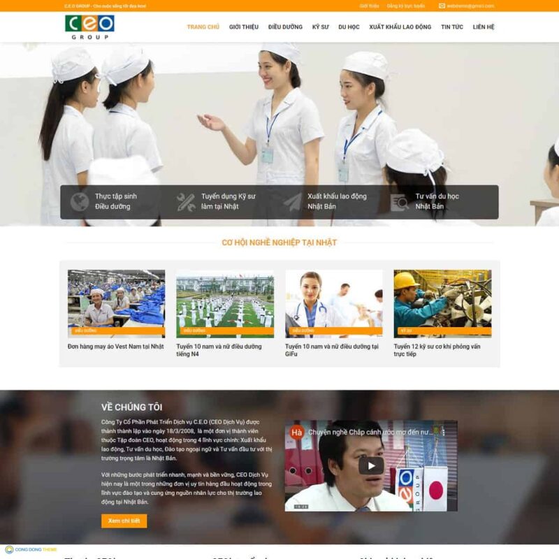 Thiết kế web công ty xuất khẩu lao động 03 - CDW, Công ty, Xklđ, Xuất khẩu lao động