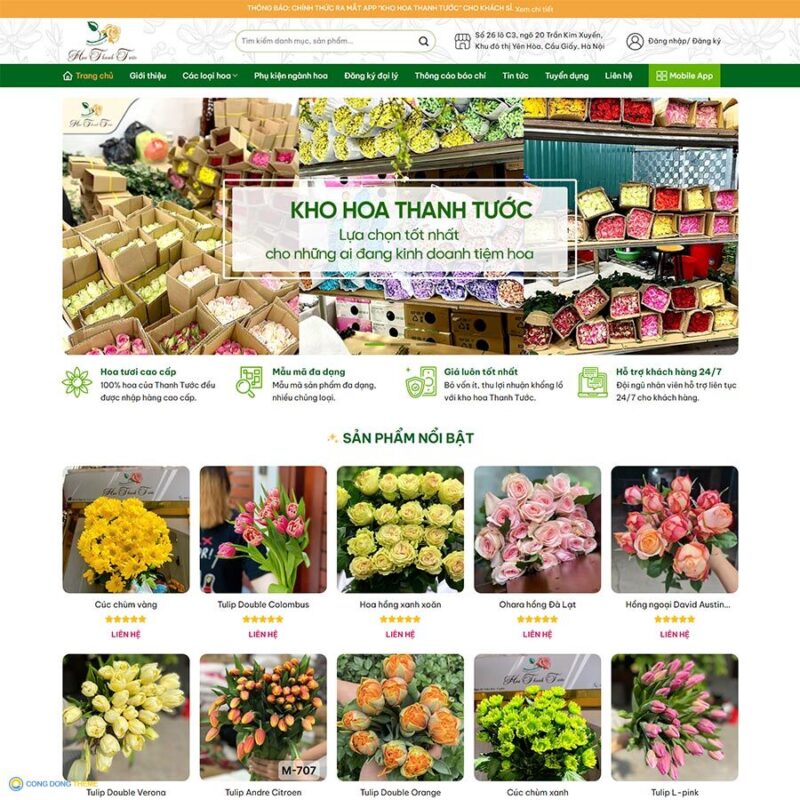 Thiết kế web cửa hàng bán hoa 05 - CDW, Bán hàng, Bán hoa, Hoa tươi, Shop hoa