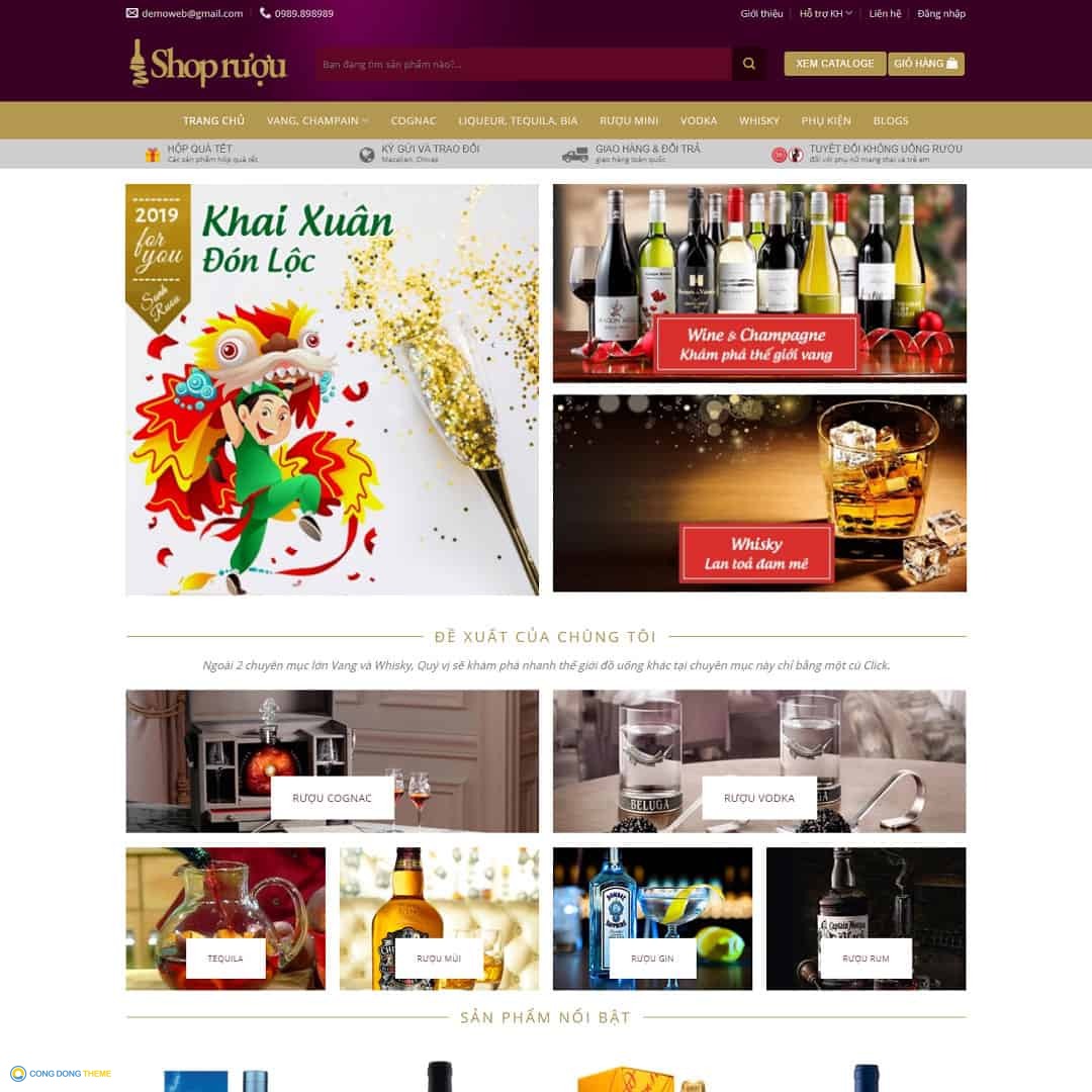 Thiết kế web cửa hàng bán rượu - CDW