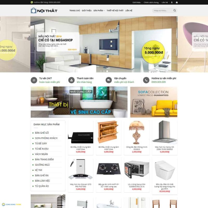 Thiết kế web cửa hàng nội thất - CDW, Bán hàng, Nội thất, nhà tắm, Thiết bị, Vệ sinh