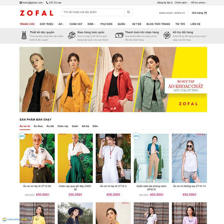 Thiết kế web cửa hàng thời trang 07 - CDW, Bán hàng, Phụ kiện, Quần áo, Thời trang