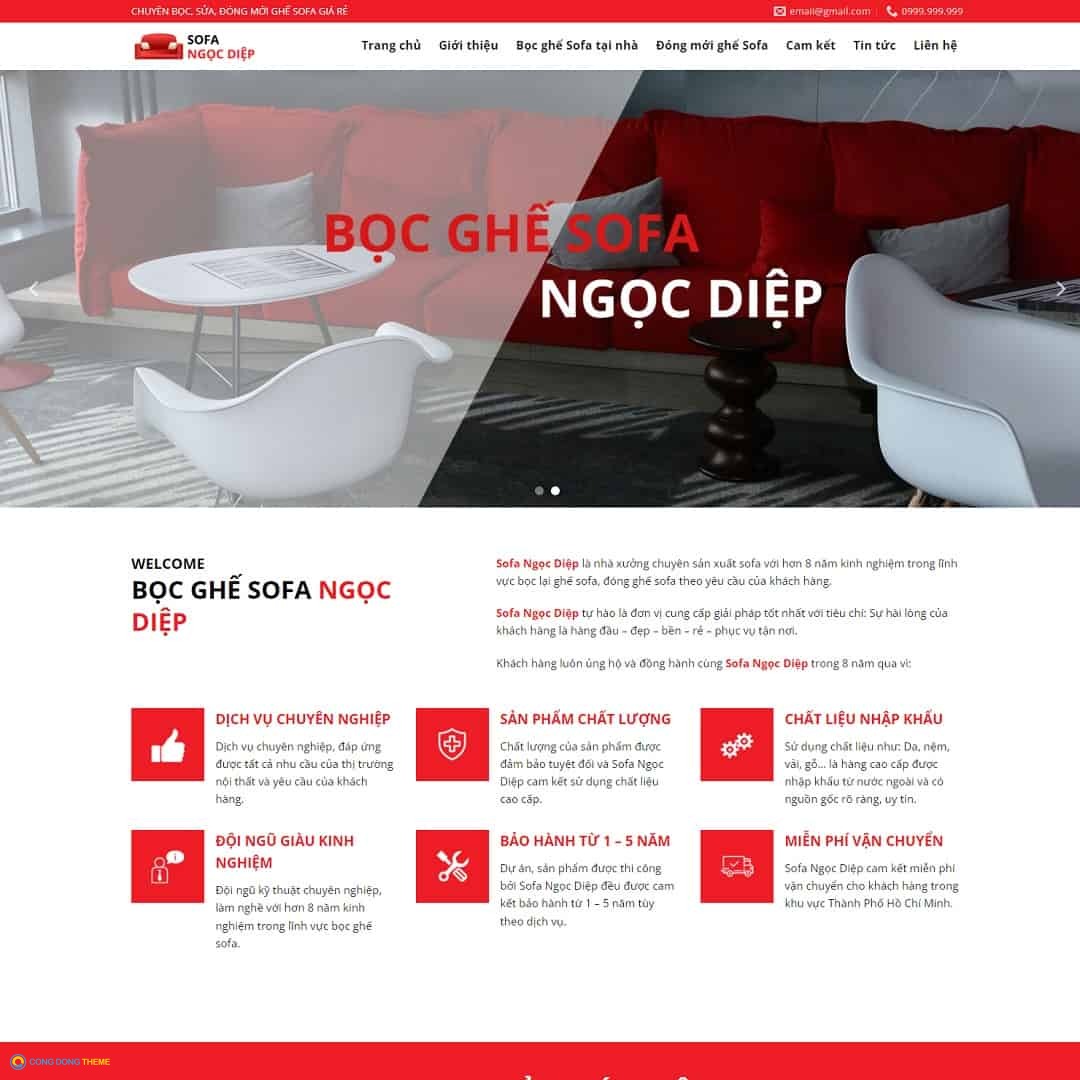 Thiết kế web dịch vụ bọc ghế sofa - CDW, Nội thất, Sofa