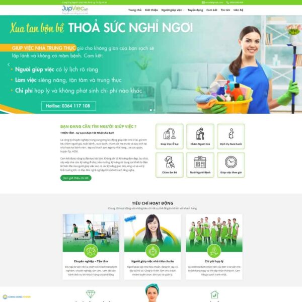 Thiết kế web dịch vụ giúp việc nhà - CDW, Công ty, Giúp việc nhà