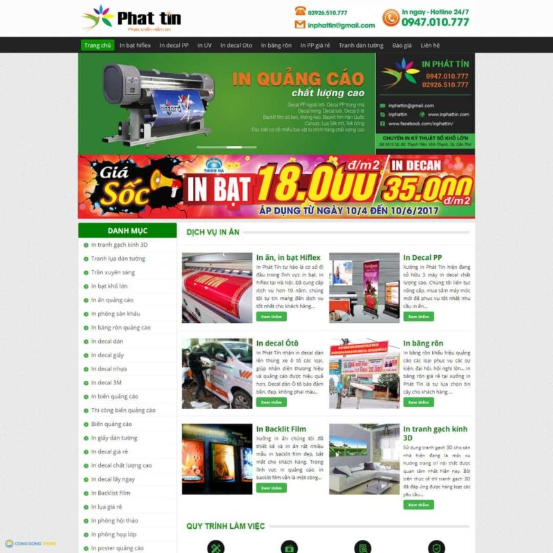 Thiết kế web dịch vụ in bạt, decal - CDW, Công ty, Decal, In ấn, in bạt, Thiết kế