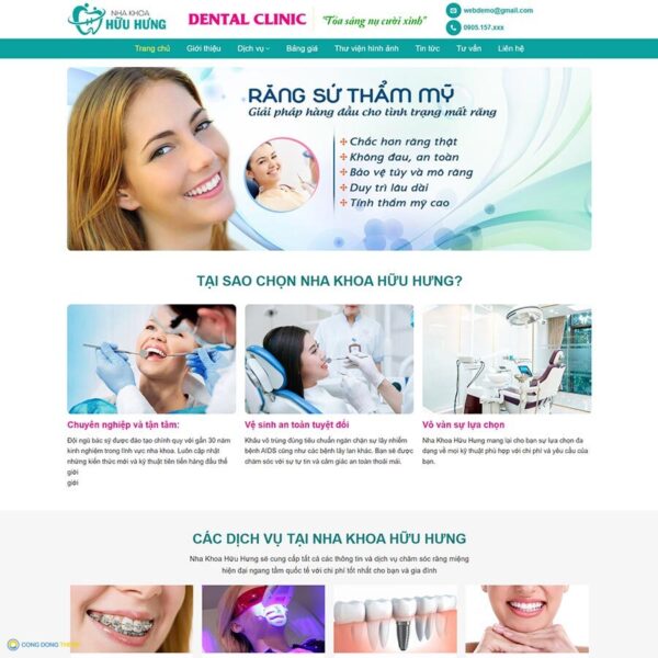 Thiết kế web dịch vụ Nha Khoa 04 - CDW, Công ty, Nha khoa, Phòng khám, Răng miệng, Răng sứ
