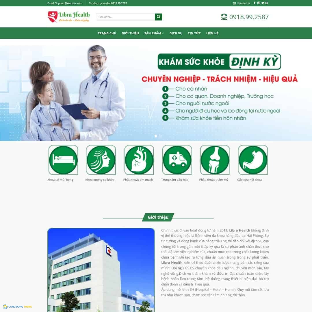 Thiết kế web dịch vụ, phòng khám sức khỏe - CDW, Công ty, Bệnh viện, Dịch vụ, Phòng khám