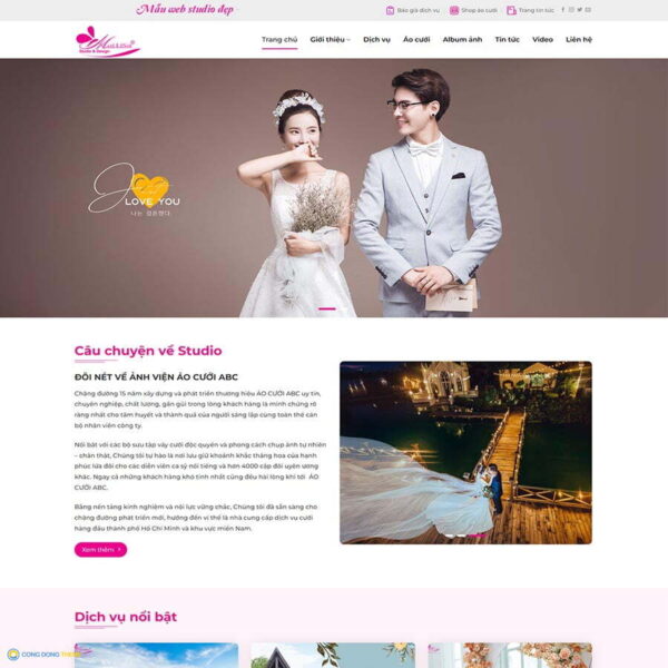Thiết kế web dịch vụ studio, chụp ảnh cưới 06 - CDW, Công ty, Chụp ảnh, Cưới hỏi, Studio, Wedding