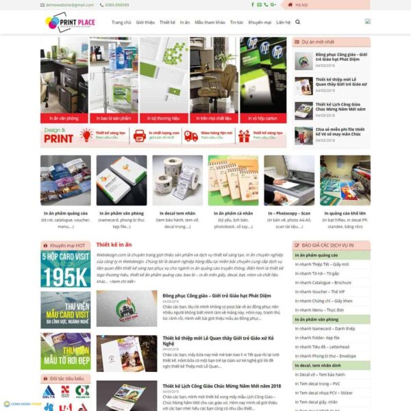 Thiết kế web dịch vụ thiết kế, in ấn 03 - CDW, Công ty, In ấn, Thiết kế